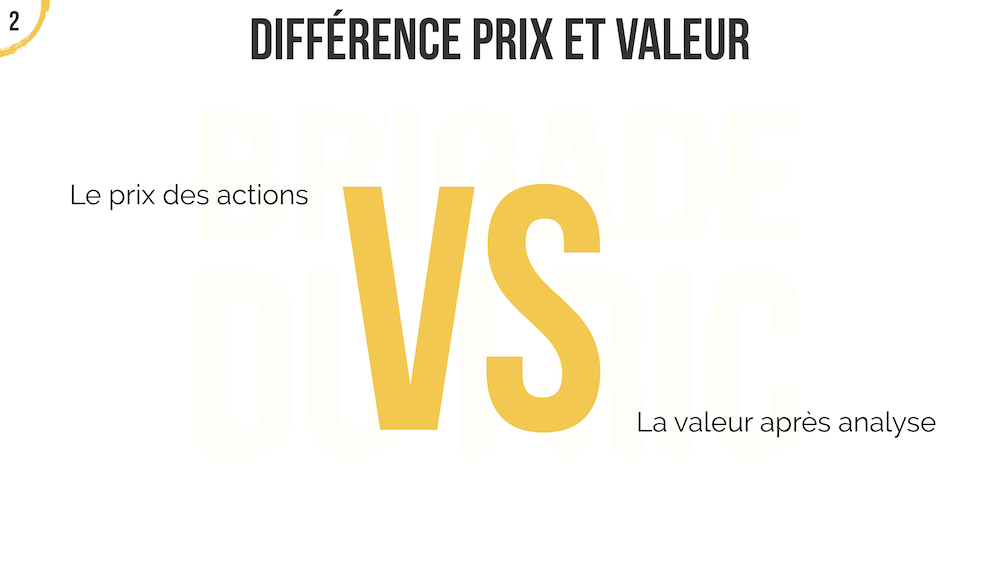 différence entre prix et valeur - bourse