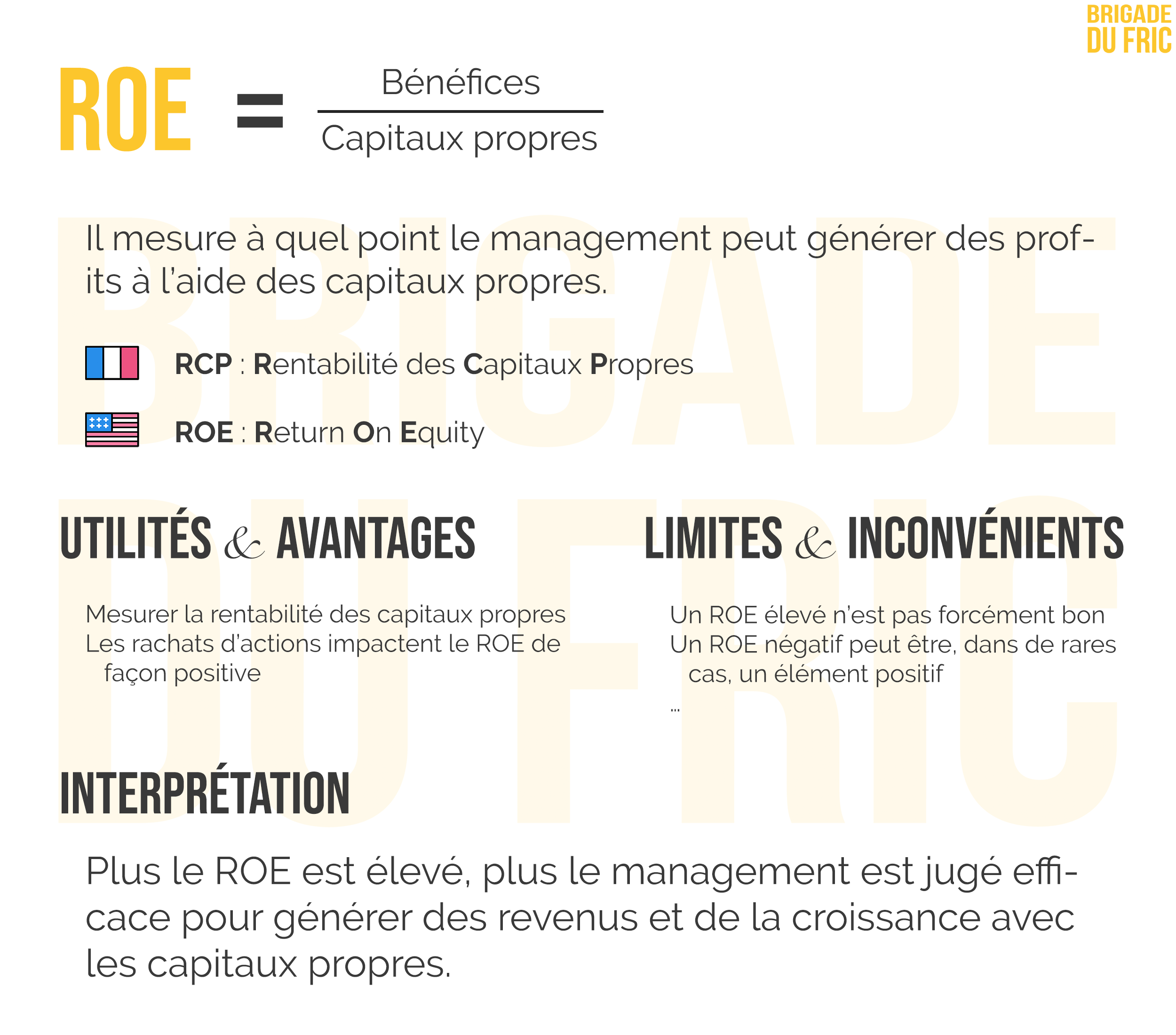 Rentabilité des Capitaux Propres - fiche résumé