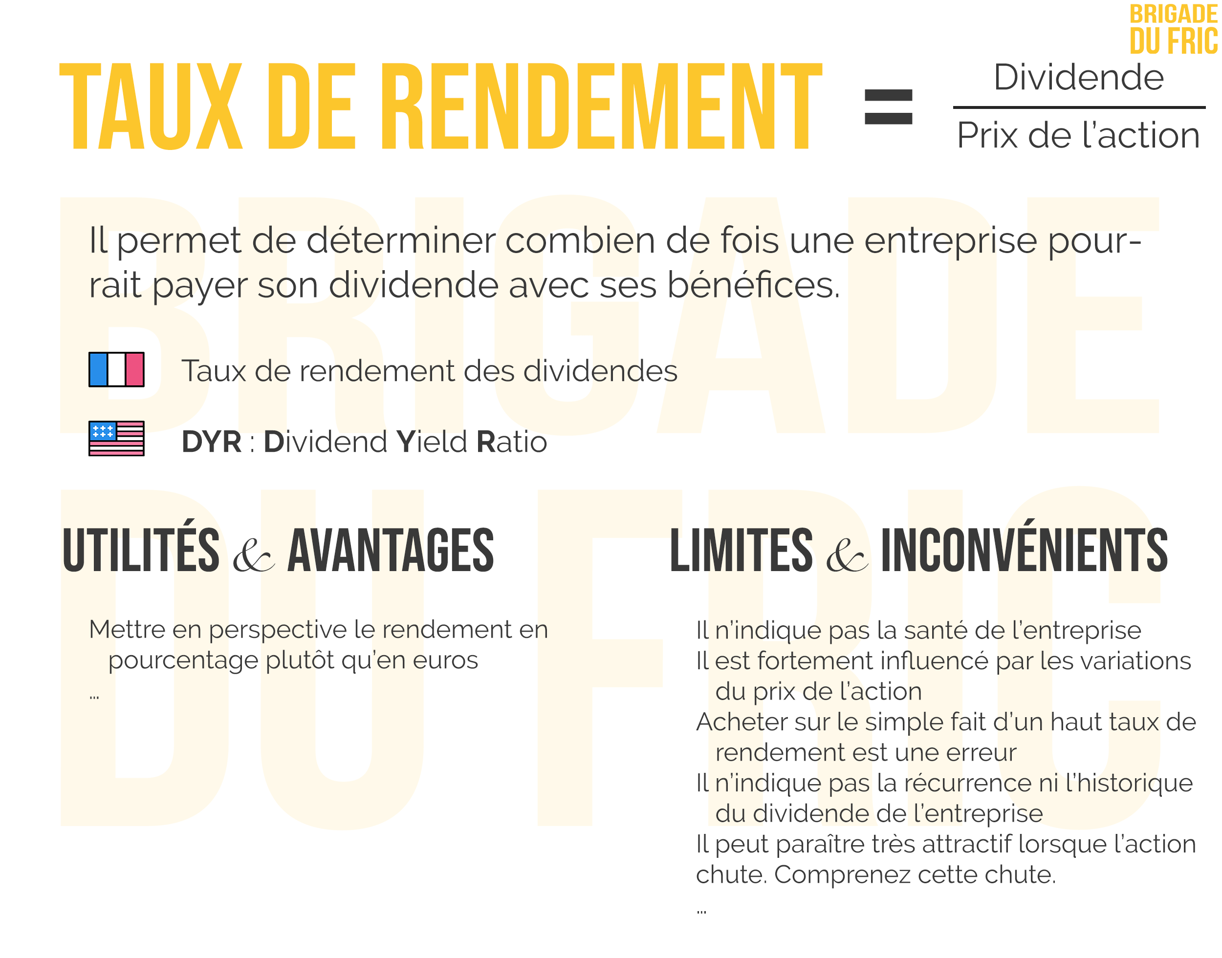 Taux de rendement du dividende