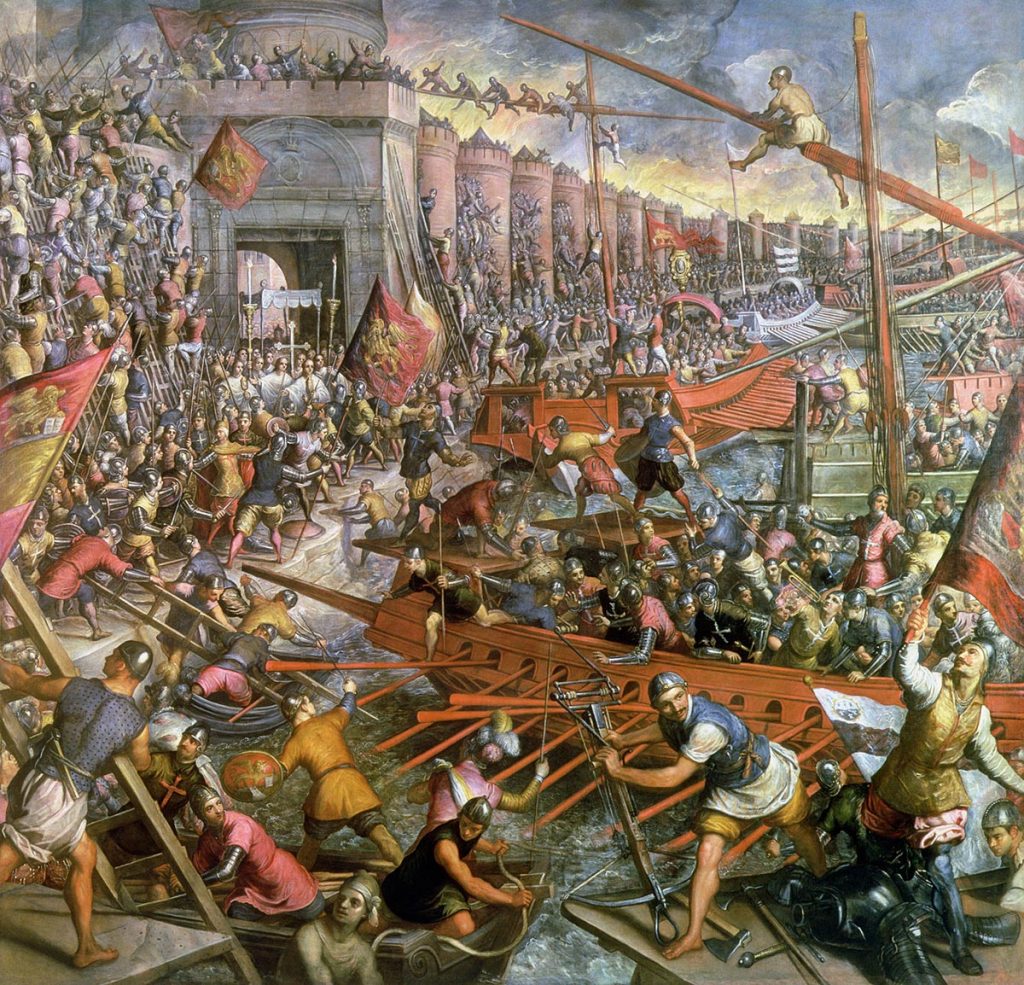 La capture de Constantinople en 1204 de Jacopo Tintoretto