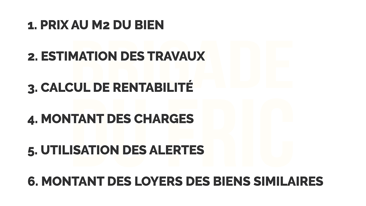 Critères de recherche pour trouver un investissement locatif