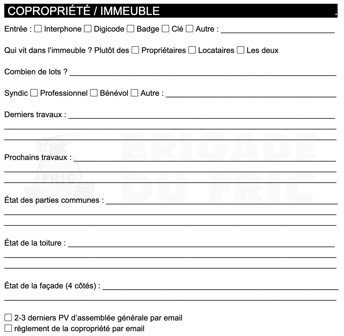 Les questions sur l'immeuble et la coproprriété à poser lors d'une visite pour un investissement locatif