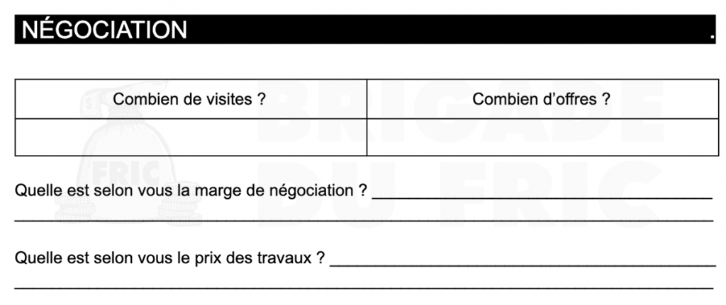 Questions pour la négociation en immobilier